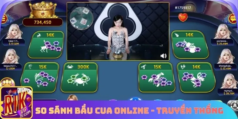 Sự khác biệt bầu cua game phiên bản online và truyền thống